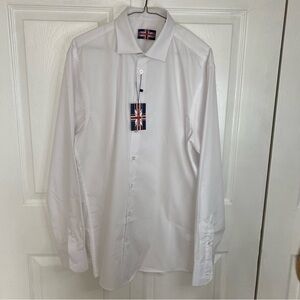 NWT Soul of London Classic White Button Down Shirt Cotton Blend 16.5 Reg Large